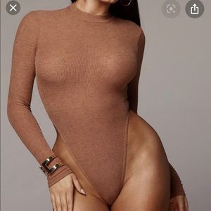 JLUXLABEL Ribbed Thong Bodysuit